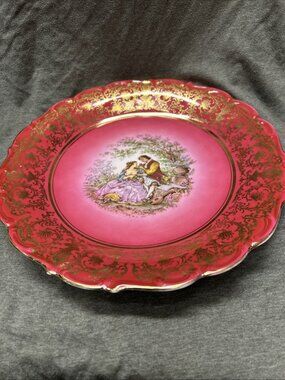 Vintage Bavaria Schumann Arzberg Germany Red/Pink Lovers Plate